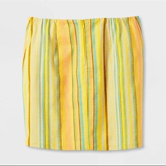 ART CLASS Girls' Notch-Front Skirt - Yellow/Pink/Blue Striped - Size 7/8 - Picture 2 of 2